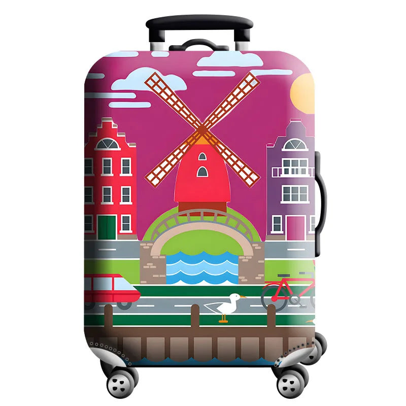 Luggage Cover Stretch Fabric Suitcase Protector Baggage Dust Case Cover Suitable for18-32 Inch Suitcase Case Travel Organizer