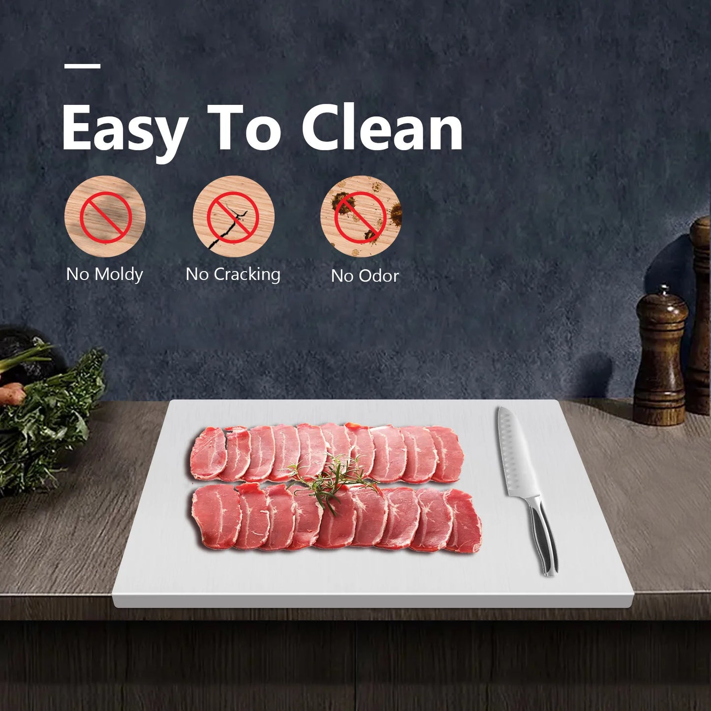 304 Stainless Steel Cutting Board, Anti-Scratch Chopping Board For Kitchen, Multi-Purpose Kitchen Chopping Block