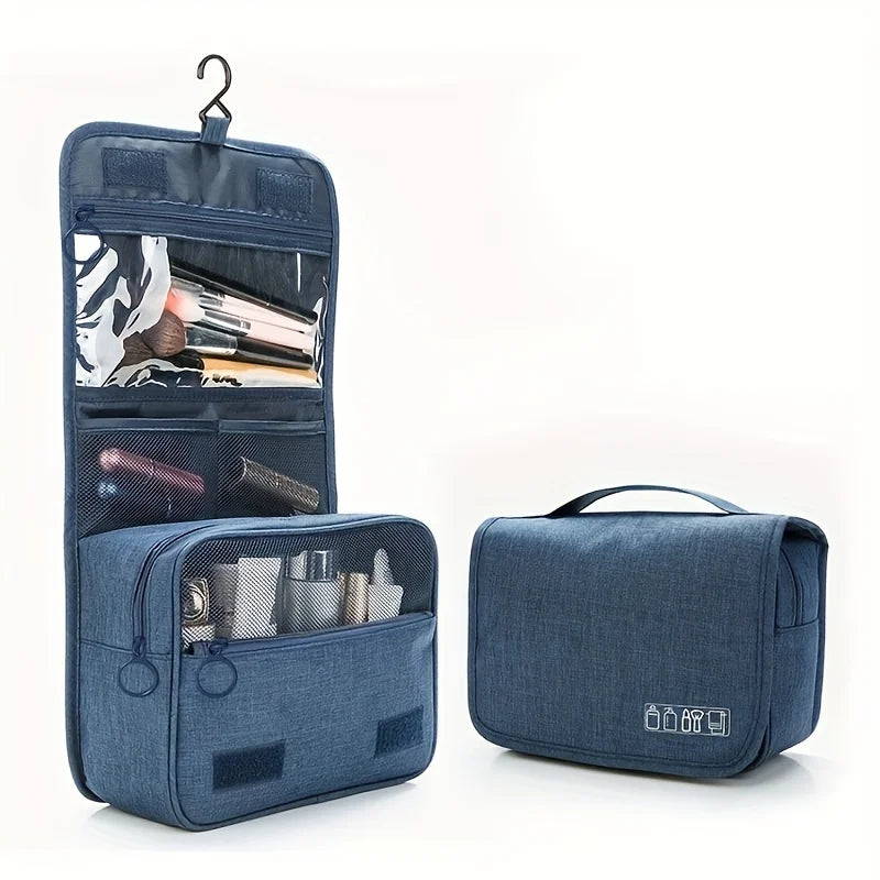 Toiletry Bag Large Capacity, Hanging Travel Cosmetic Bag with Dry Wet Separation for Men Women, PVC Makeup Organizer