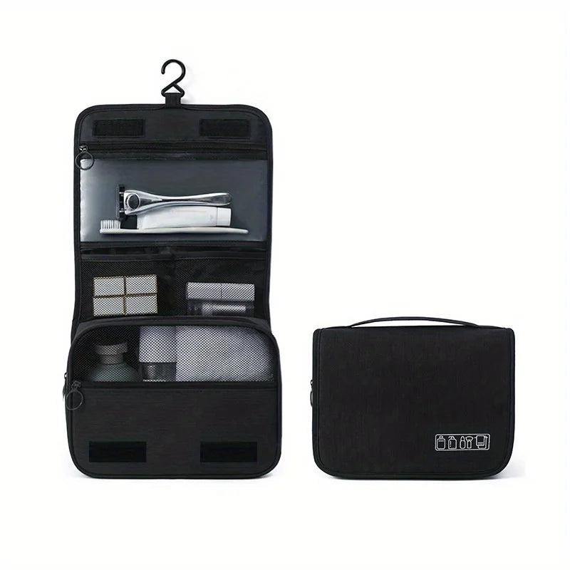 Toiletry Bag Large Capacity, Hanging Travel Cosmetic Bag with Dry Wet Separation for Men Women, PVC Makeup Organizer