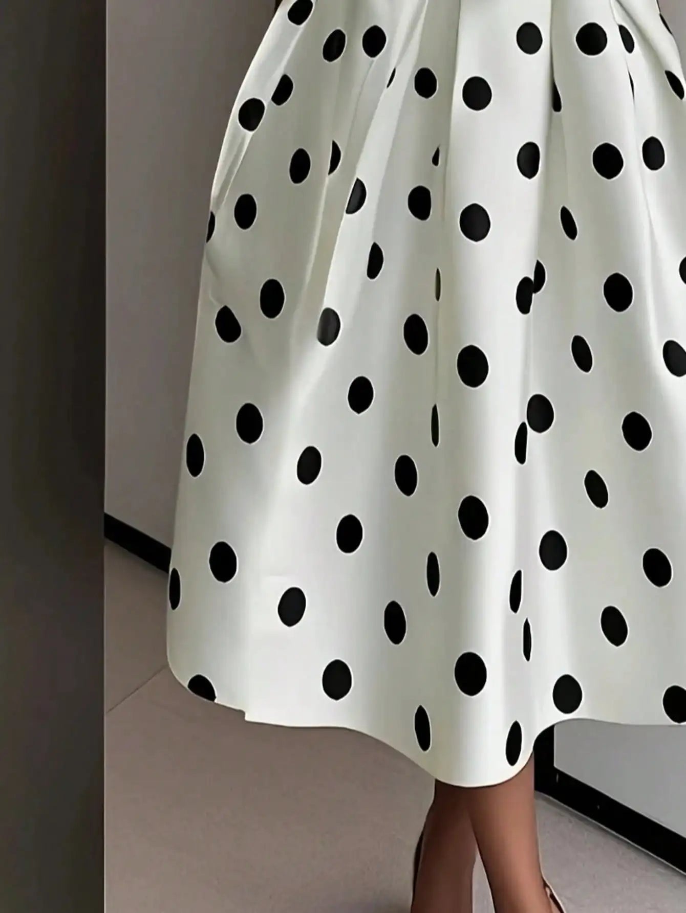 Women's V-Neck Sleeveless Polka Dot Wrap Dress with Waist Tie