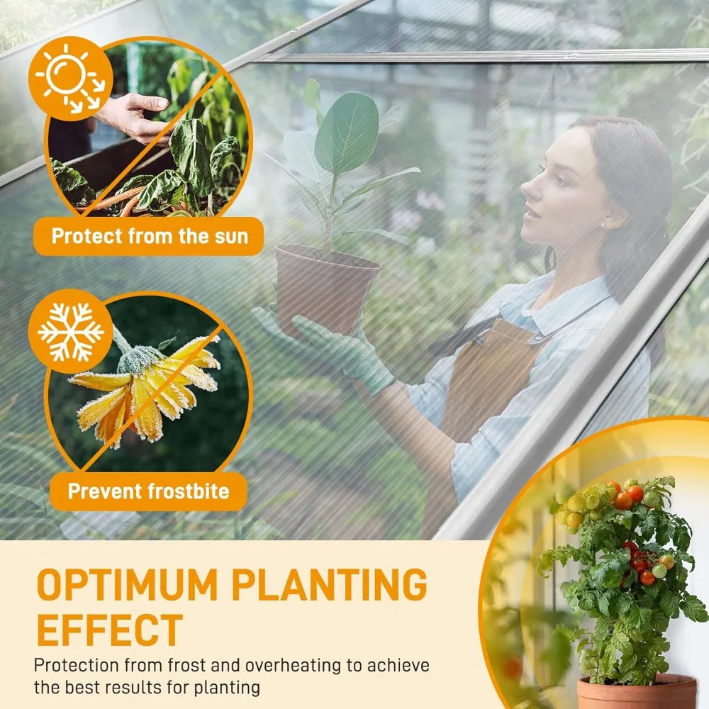 6x10-foot Outdoor Greenhouse, Large Walk-in Polycarbonate Greenhouse with 5 Roof Vents