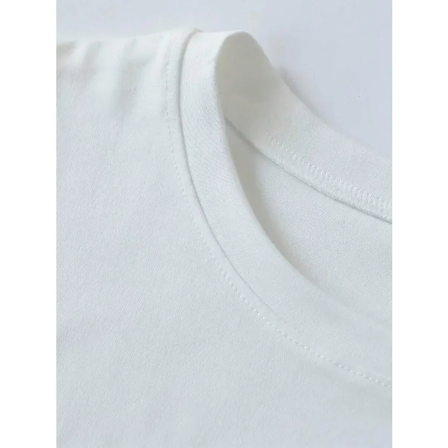 【New style】Von Dutch, Women's Casual Neck Cropped T-ShirtA Pure Cotton Crew Neck Short-Sleeve Women's T-Shirt With A Slogan Print Summer