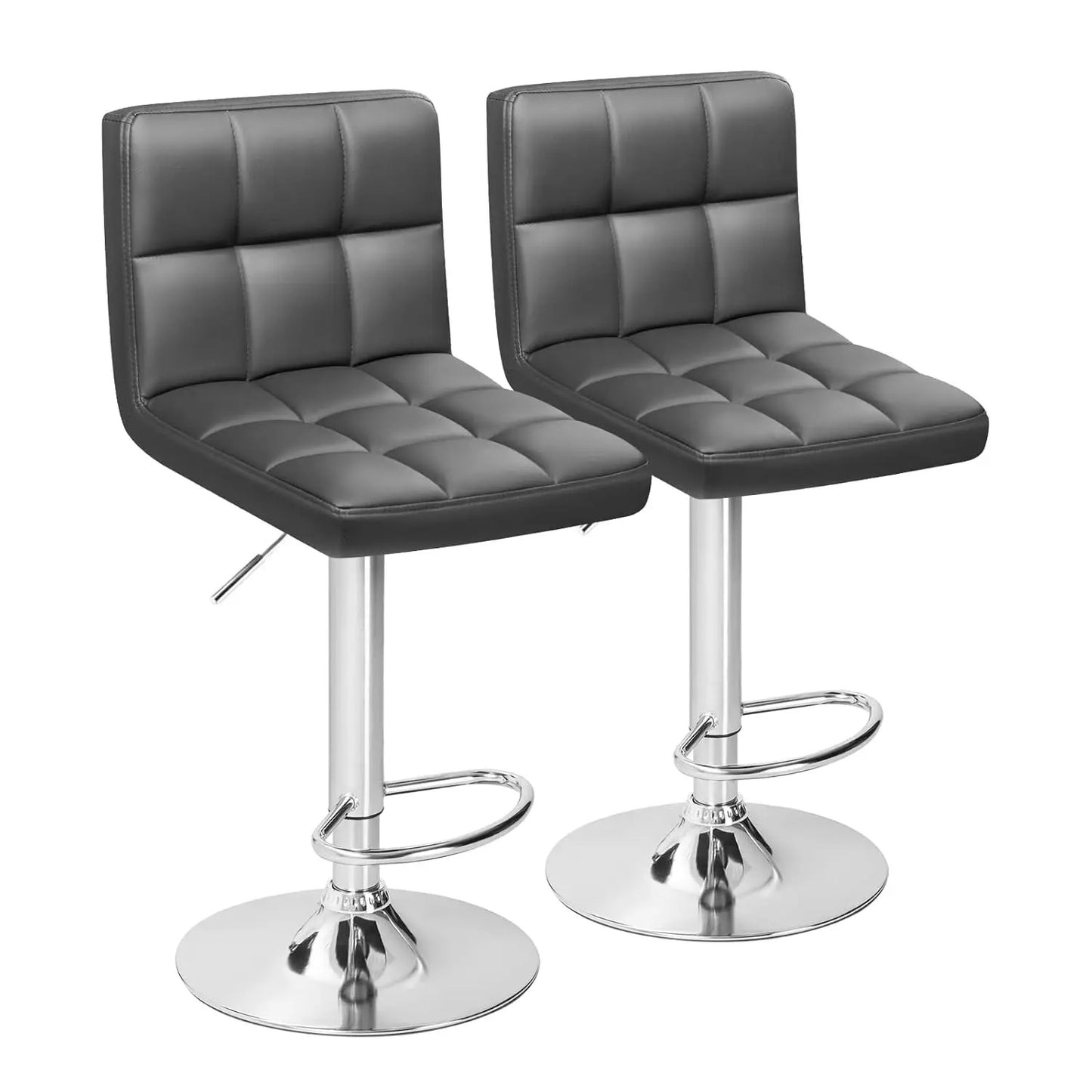 Bar Stools Modern Pu Leather Swivel Adjustable Hydraulic Bar Stool Square Counter Height Stool Set of 2 (White), Customized