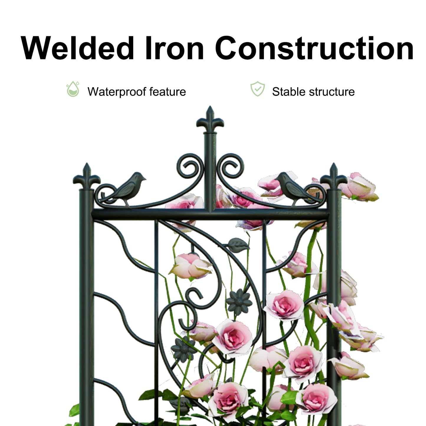 71 inch Garden Trellis Decorative Outdoor Tall Metal Fence Black Lattice Panel Yard Corner Décor for Climbing Plant Flower 2 pack