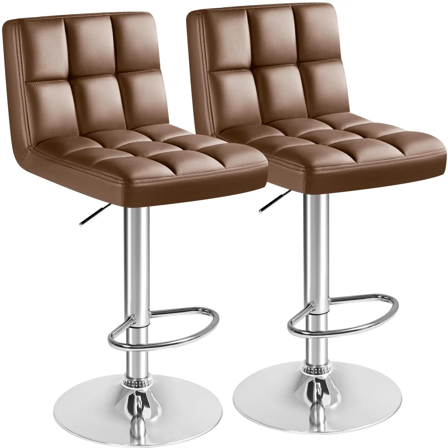 Bar Stools Modern Pu Leather Swivel Adjustable Hydraulic Bar Stool Square Counter Height Stool Set of 2 (White), Customized