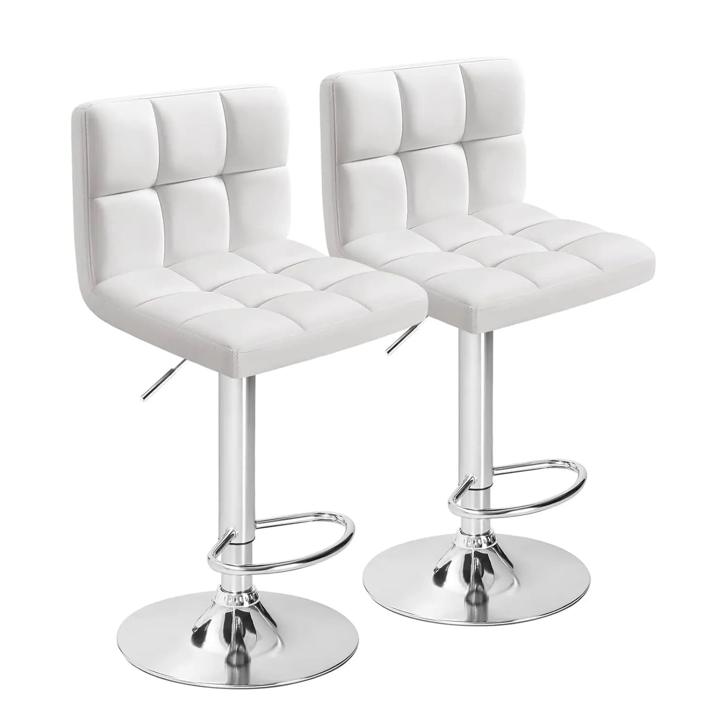 Bar Stools Modern Pu Leather Swivel Adjustable Hydraulic Bar Stool Square Counter Height Stool Set of 2 (White), Customized