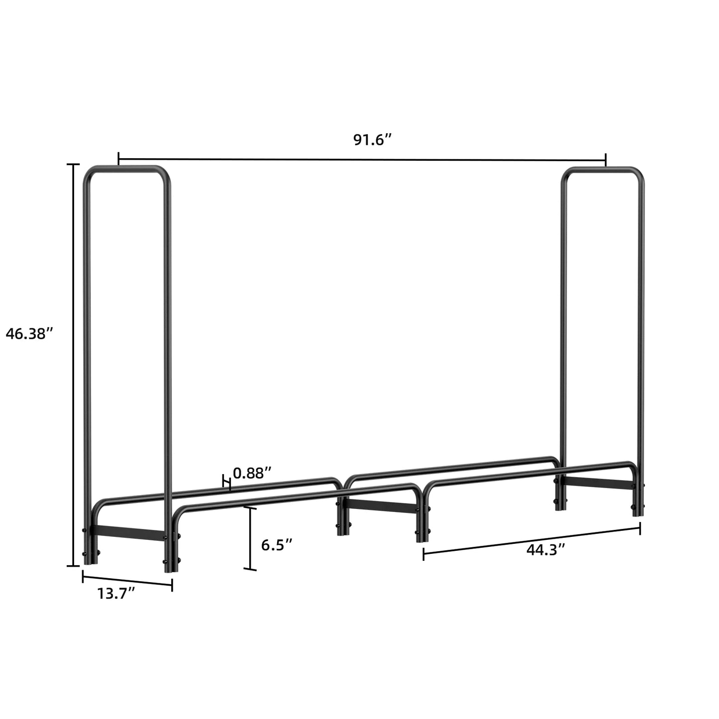 Heavy Duty Firewood Log Rack, Long Large Storage Holder, Wood Stackers, Garden Indoor, 91.6”