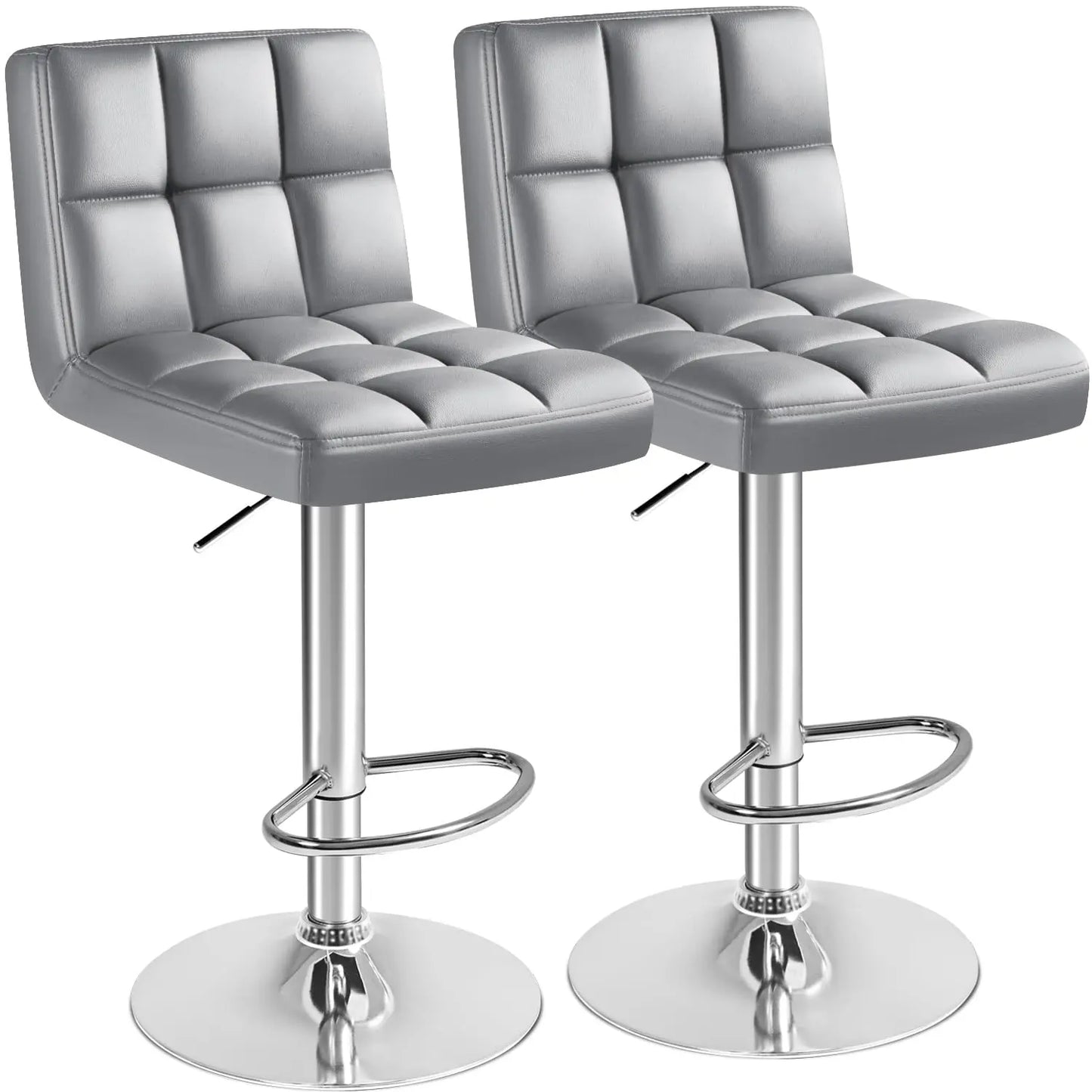 Bar Stools Modern Pu Leather Swivel Adjustable Hydraulic Bar Stool Square Counter Height Stool Set of 2 (White), Customized