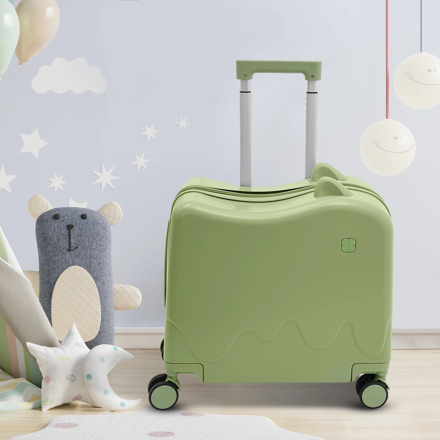 18 Inch Kids Luggage Can Sit and Ride on Suitcase 37L Universal Wheel Trolley Case Travel Suitcase for Children