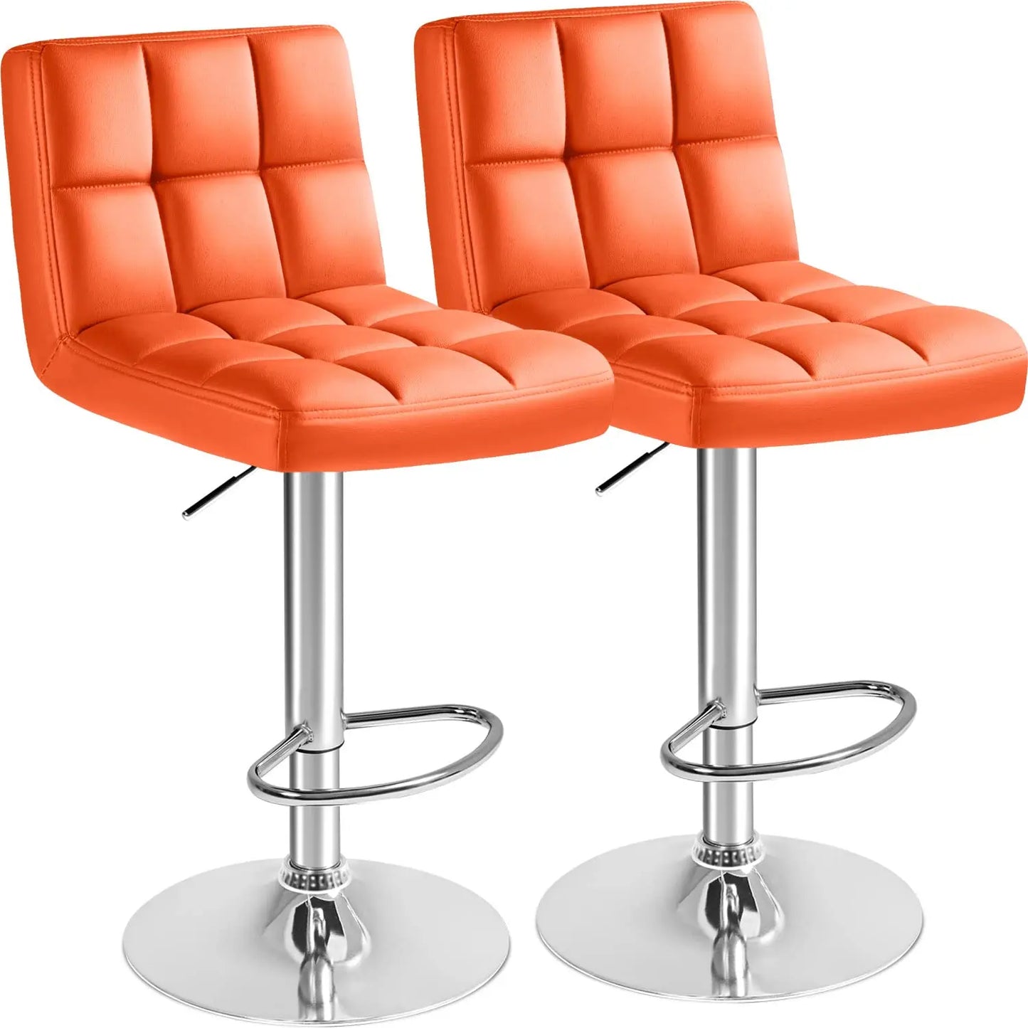 Bar Stools Modern Pu Leather Swivel Adjustable Hydraulic Bar Stool Square Counter Height Stool Set of 2 (White), Customized