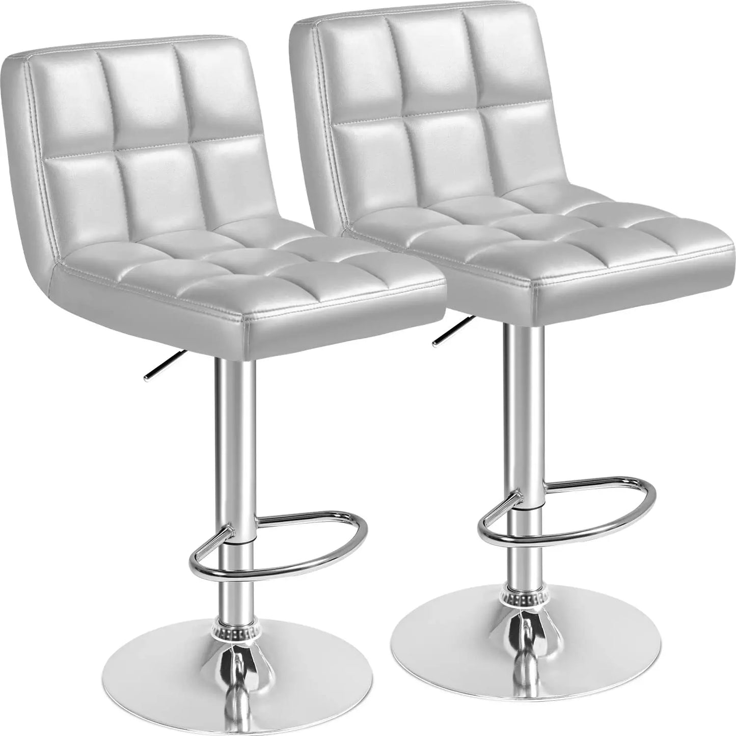 Bar Stools Modern Pu Leather Swivel Adjustable Hydraulic Bar Stool Square Counter Height Stool Set of 2 (White), Customized