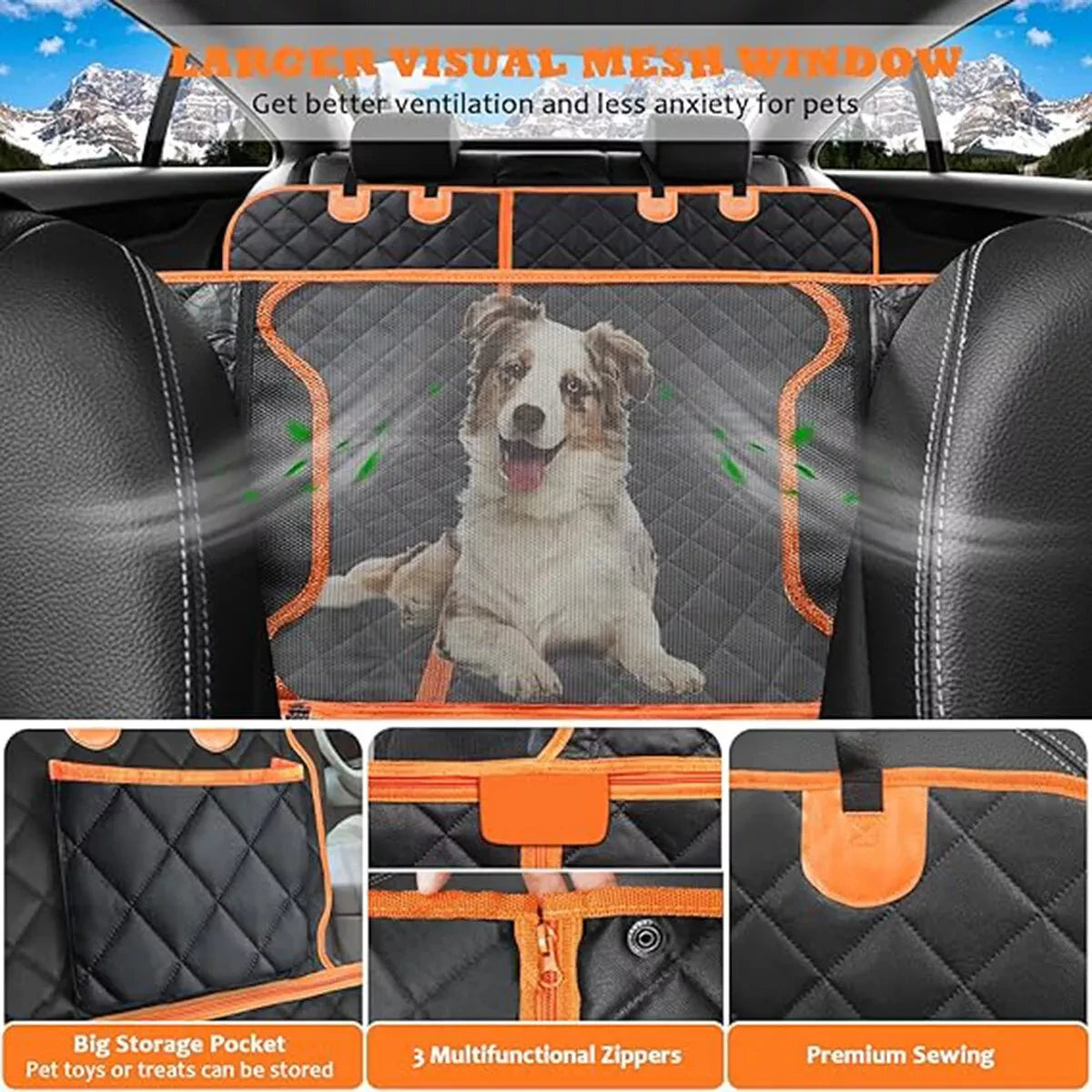 Car Dog Seat Cover for Back Seat Waterproof Auto Rear Pet Seat Protector Mat Nonslip Universal Safety Carrier For Outing Dogs