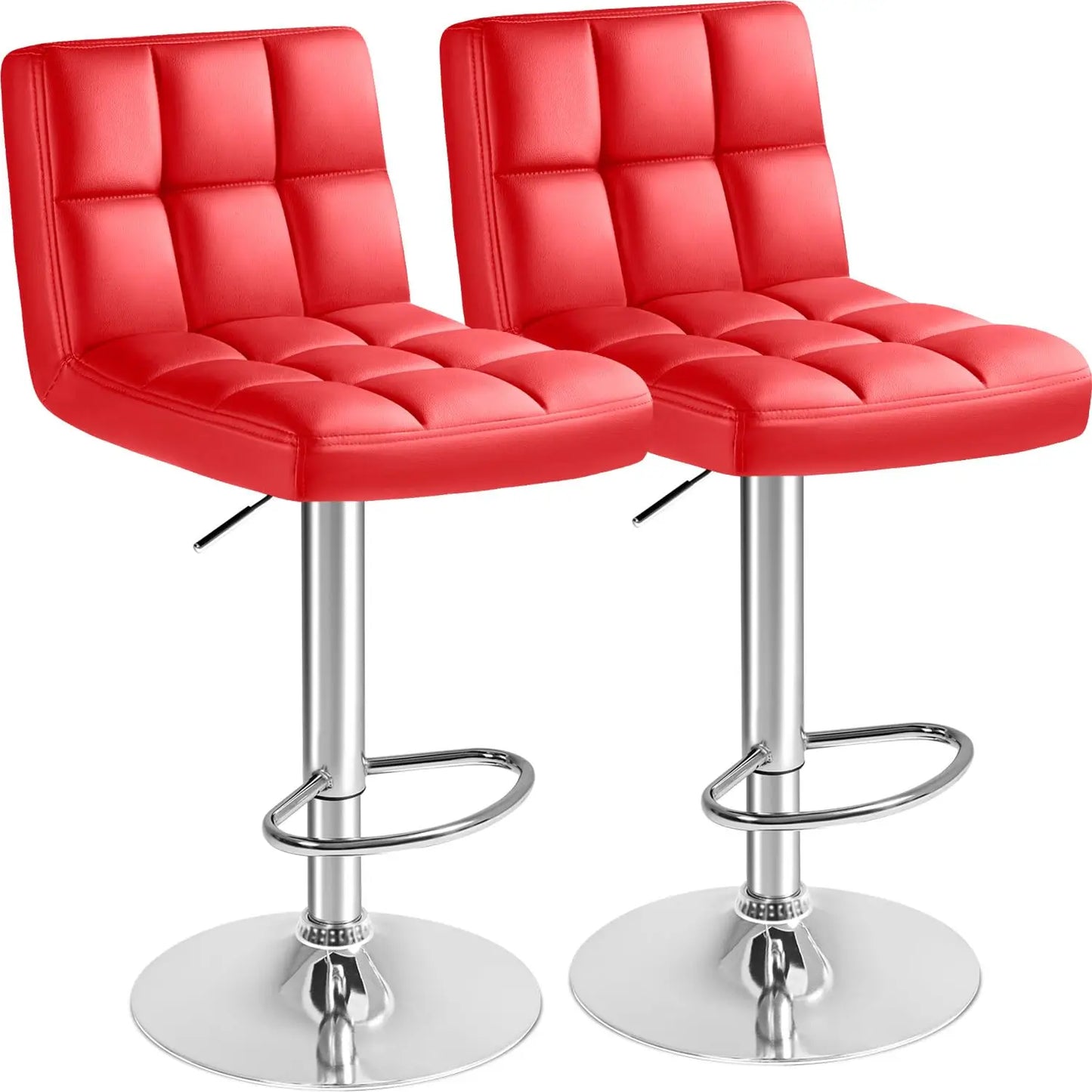 Bar Stools Modern Pu Leather Swivel Adjustable Hydraulic Bar Stool Square Counter Height Stool Set of 2 (White), Customized