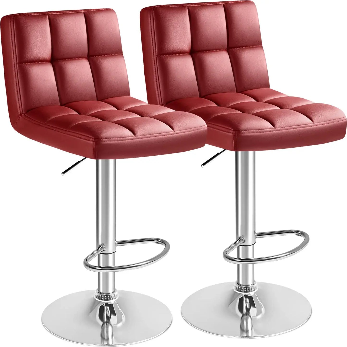 Bar Stools Modern Pu Leather Swivel Adjustable Hydraulic Bar Stool Square Counter Height Stool Set of 2 (White), Customized