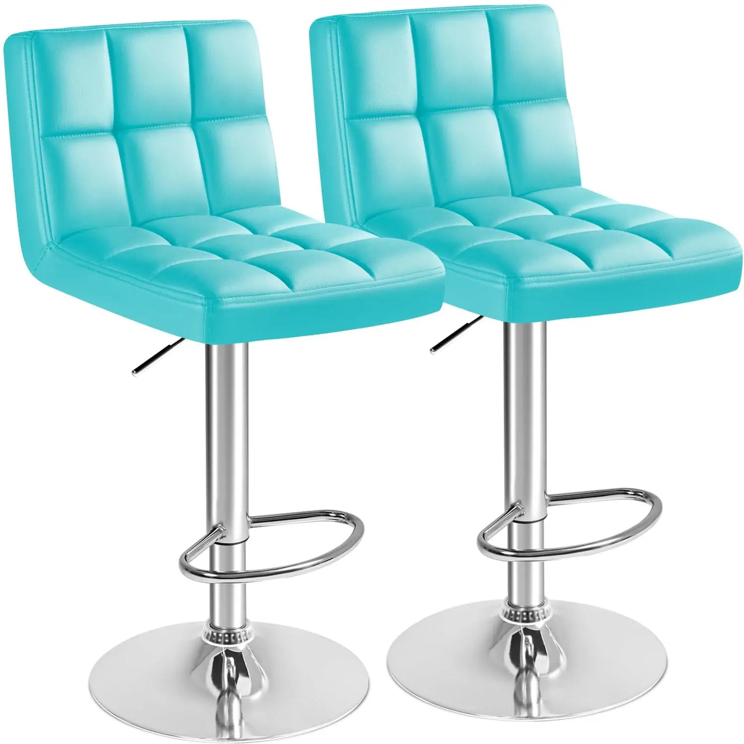 Bar Stools Modern Pu Leather Swivel Adjustable Hydraulic Bar Stool Square Counter Height Stool Set of 2 (White), Customized