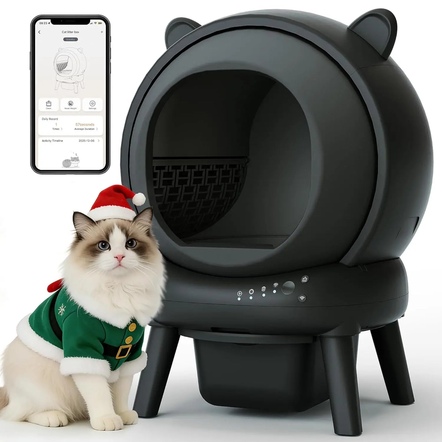 Self Cleaning Litter Box, Automatic Cat Litter Box for Multiple Cats, Auto Litter Box Robot with APP Control, Dual, Customized